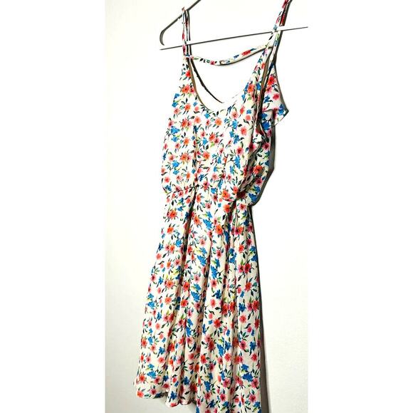 Lush White Floral Adjustable Strap Mini Dress Size Small - Picture 2 of 7
